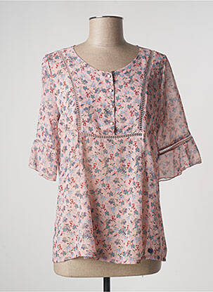 Blouse imprimé fleurs manches 3/4 rose PAUL BRIAL femme