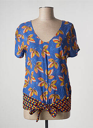 Top imprimé fantaisie manches courtes bleu PAUL BRIAL femme