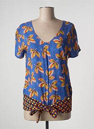 Top imprimé fantaisie manches courtes bleu PAUL BRIAL femme