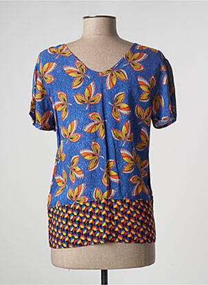 Top imprimé fantaisie manches courtes bleu PAUL BRIAL femme