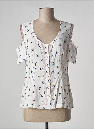 Chemisier manches courtes manches courtes blanc PAUL BRIAL femme