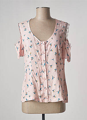Chemisier coupe cintrée manches courtes rose PAUL BRIAL femme
