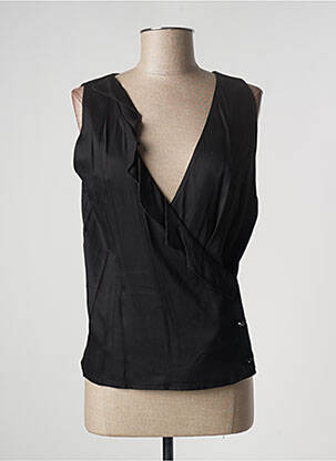 Top coupe fluide sans manche noir PAUL BRIAL femme