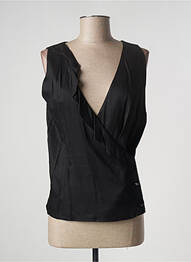 Top coupe fluide sans manche noir PAUL BRIAL femme