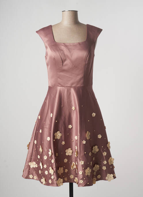 Robe mi-longue marron PAUL BRIAL pour femme
