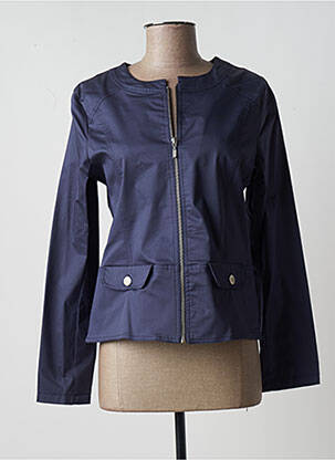 Veste casual col rond bleu PAUL BRIAL femme