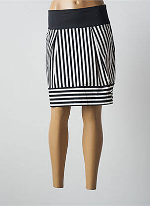 Jupe courte coupe droite noir PAUL BRIAL femme