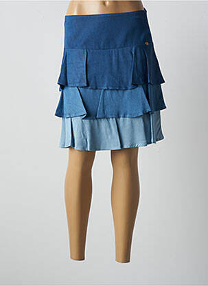 Jupe courte fermeture zip latéral bleu PAUL BRIAL femme
