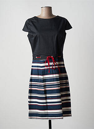 Robe mi-longue manches courtes manches courtes noir PAUL BRIAL femme