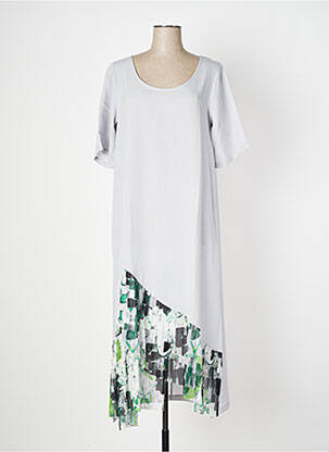 Robe longue manches courtes manches courtes gris OZÉE femme