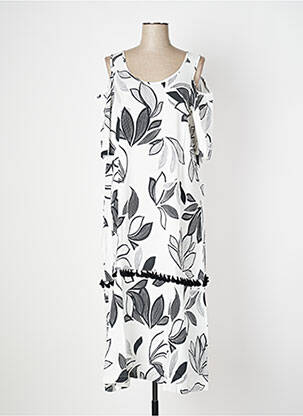 Robe longue manches courtes manches courtes blanc OZÉE femme