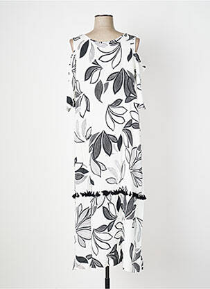 Robe longue manches courtes manches courtes blanc OZÉE femme