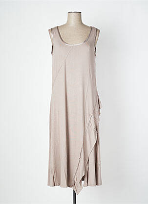 Robe longue sans manche sans manche marron MALOKA femme