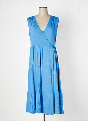 Robe longue sans manche sans manche bleu MALOKA femme