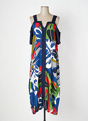 Robe courte manches courtes manches courtes bleu OZÉE femme
