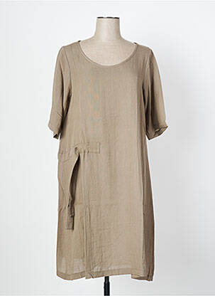 Robe courte manches courtes manches courtes marron OZÉE femme