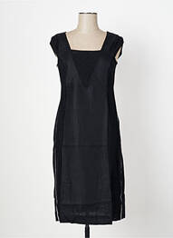 Robe mi-longue imprimé fantaisie sans manche noir MALOKA femme