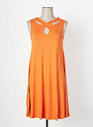 Robe mi-longue sans manche sans manche orange MALOKA femme