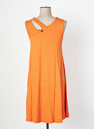 Robe mi-longue sans manche sans manche orange MALOKA femme