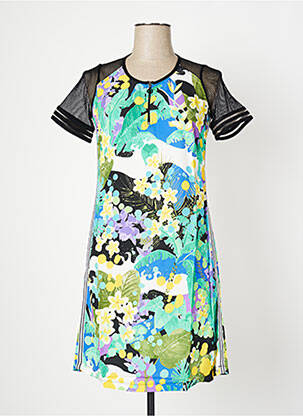 Robe courte manches courtes manches courtes bleu MALOKA femme