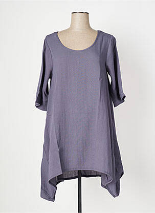 Robe mi-longue manches 3/4 manches 3/4 gris OZÉE femme