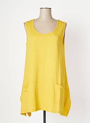 Robe courte sans manche sans manche jaune OZÉE femme