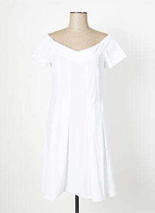 Robe mi-longue blanc MALOKA pour femme
