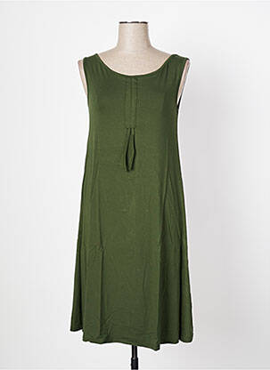 Robe mi-longue vert MALOKA pour femme