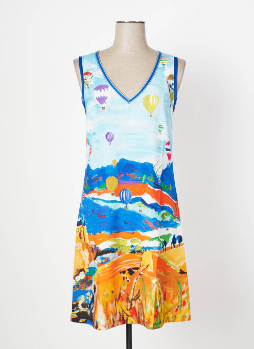 Robe mi-longue bleu MALOKA pour femme