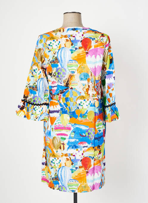 Robe mi-longue orange MALOKA pour femme