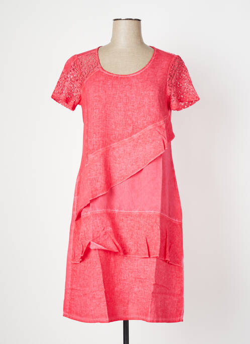 Robe mi-longue orange MALOKA pour femme