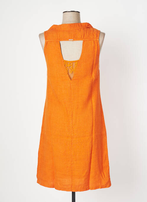 Robe mi-longue orange MALOKA pour femme