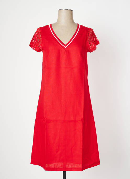 Robe mi-longue rouge MALOKA pour femme