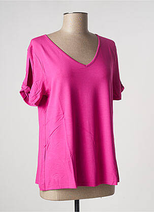 T-shirt stretch manches courtes rose MALOKA femme