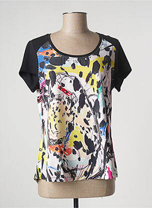 T-shirt stretch manches courtes noir MALOKA femme