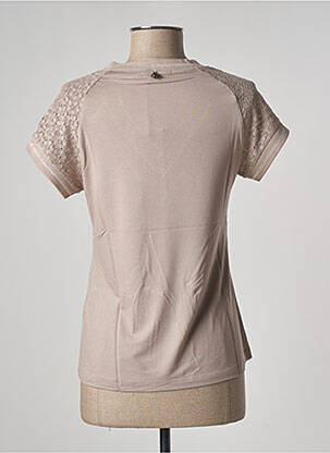 T-shirt stretch manches courtes marron MALOKA femme