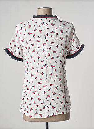Blouse tissage popeline manches courtes blanc PAUL BRIAL femme