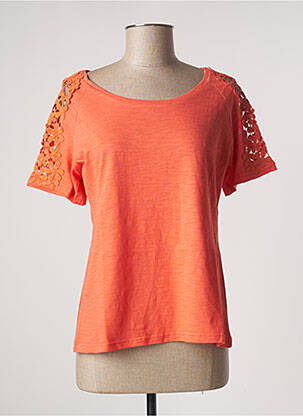 T-shirt stretch manches courtes orange PAUL BRIAL femme
