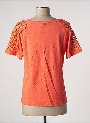 T-shirt stretch manches courtes orange PAUL BRIAL femme