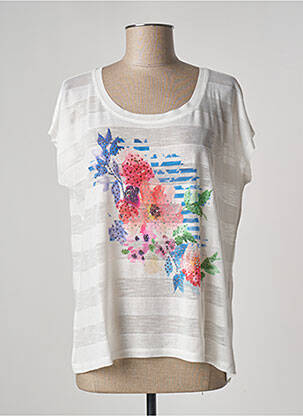 T-shirt coupe droite manches courtes blanc PAUL BRIAL femme