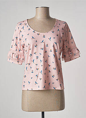 T-shirt imprimé fantaisie manches courtes rose PAUL BRIAL femme