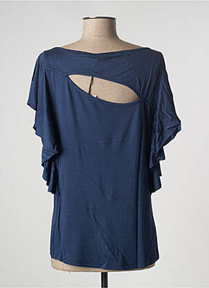 T-shirt sérigraphie avec strass manches courtes bleu MALOKA femme