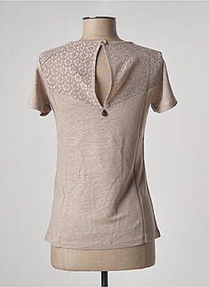 T-shirt col v manches courtes marron MALOKA femme