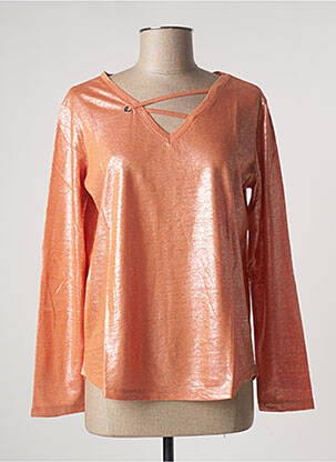 T-shirt manches longues manches longues orange MALOKA femme