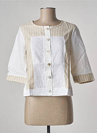 Veste casual col rond beige MALOKA femme