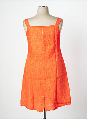 Robe mi-longue fines bretelles orange MALOKA femme