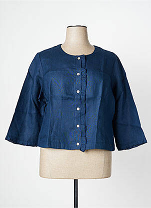 Veste casual col rond bleu MALOKA femme