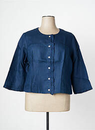 Veste casual col rond bleu MALOKA femme