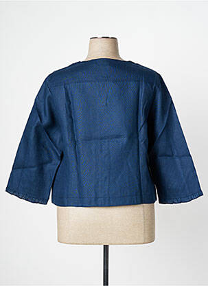 Veste casual col rond bleu MALOKA femme