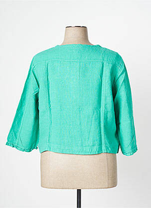 Veste casual col rond vert MALOKA femme